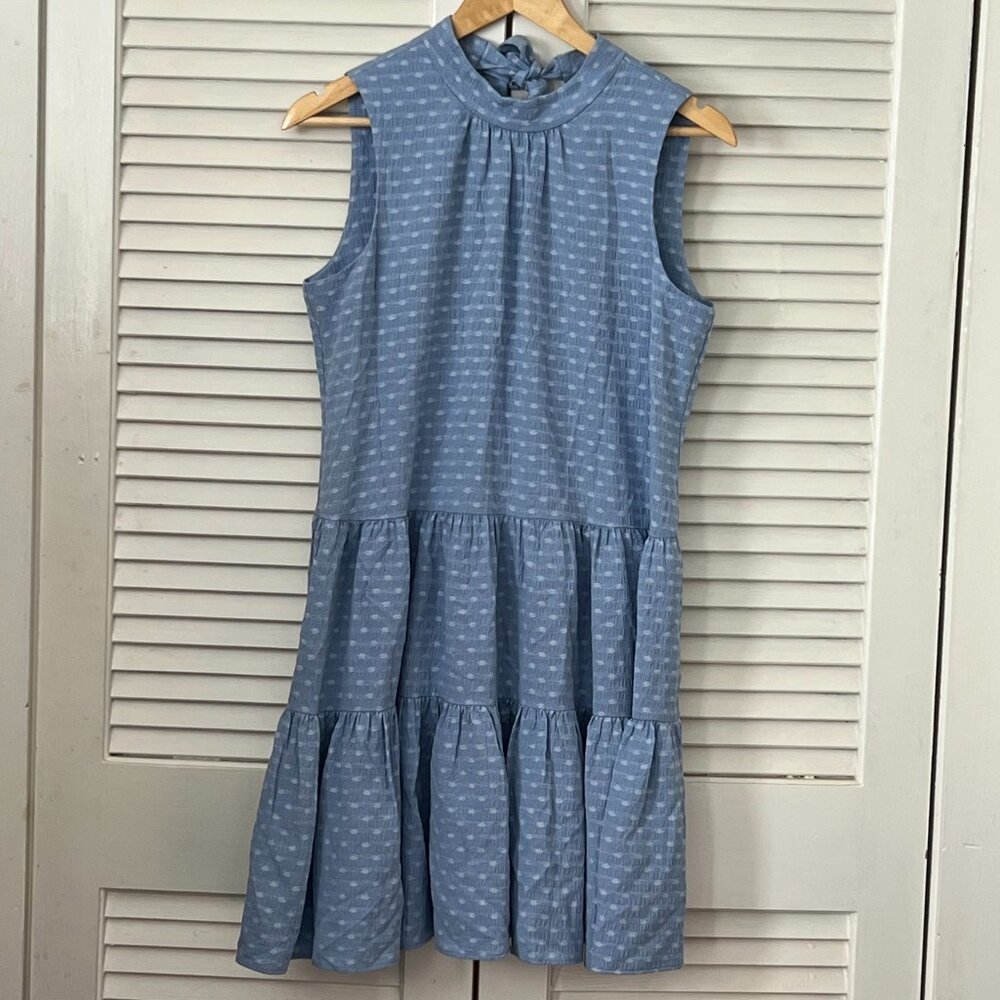 Calvin Klein Light Blue Sleeveless Tiered Mini Dress